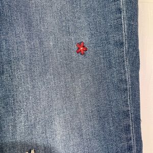 Gap girlfriend jeans with embroidered flowers